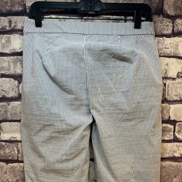 Jones New York Blue & White Seersucker Pull On Dress Pants Size 4 - Picture 7 of 9